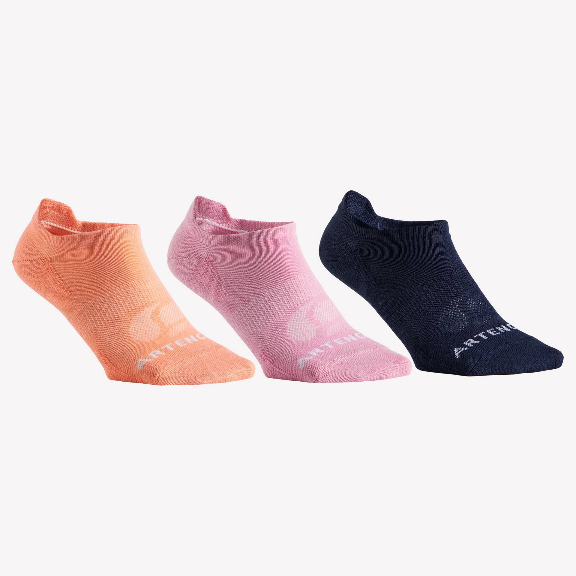 Tennissocken Low 3er-Pack - RS 160 orange/rosa von ARTENGO