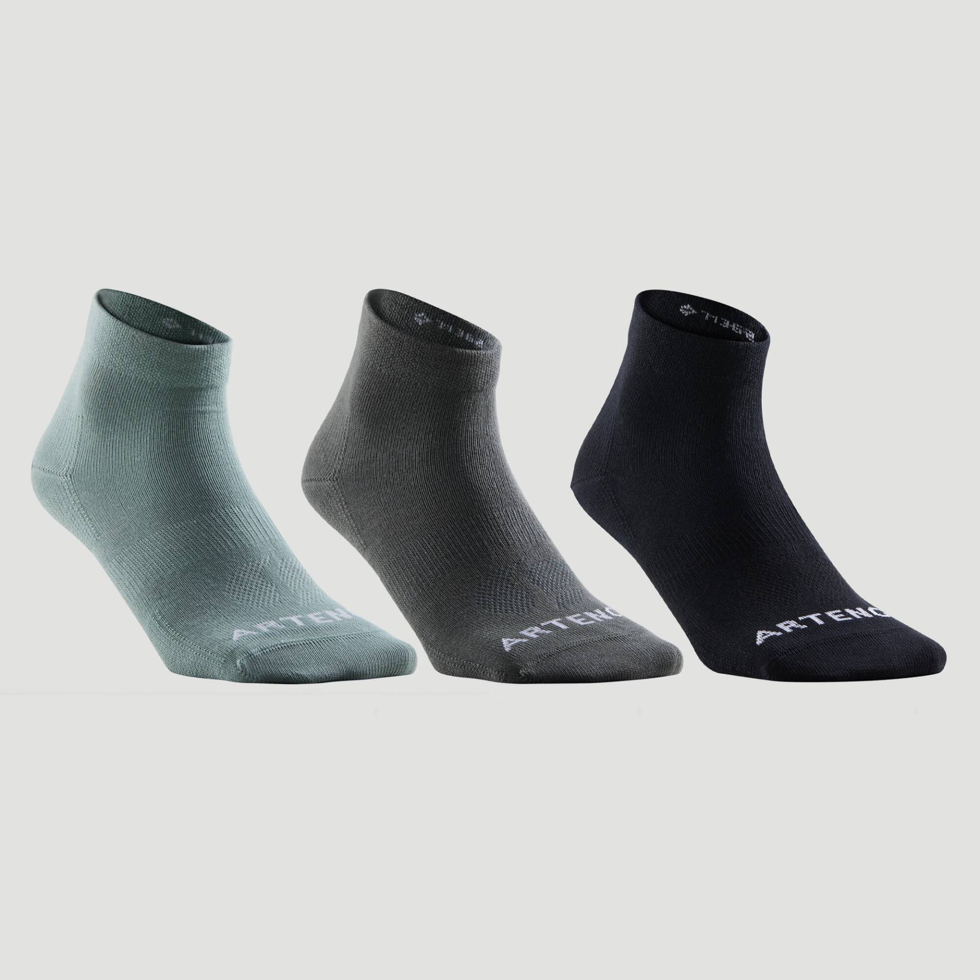 Tennissocken Mid - RS 160 3er-Pack khaki/schwarz Tennissocken Mid - RS 160 3er-Pack khaki/schwarz von ARTENGO