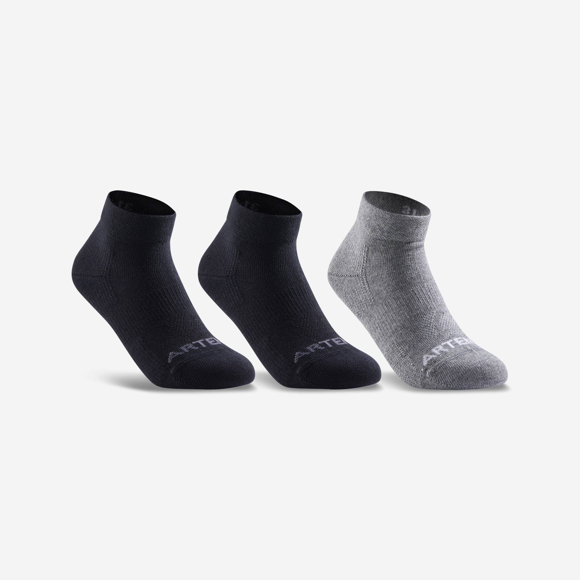 Tennissocken RS 160 Mid Kinder 3er-Pack schwarz/grau Tennissocken RS 160 Mid Kinder 3er-Pack schwarz/grau von ARTENGO