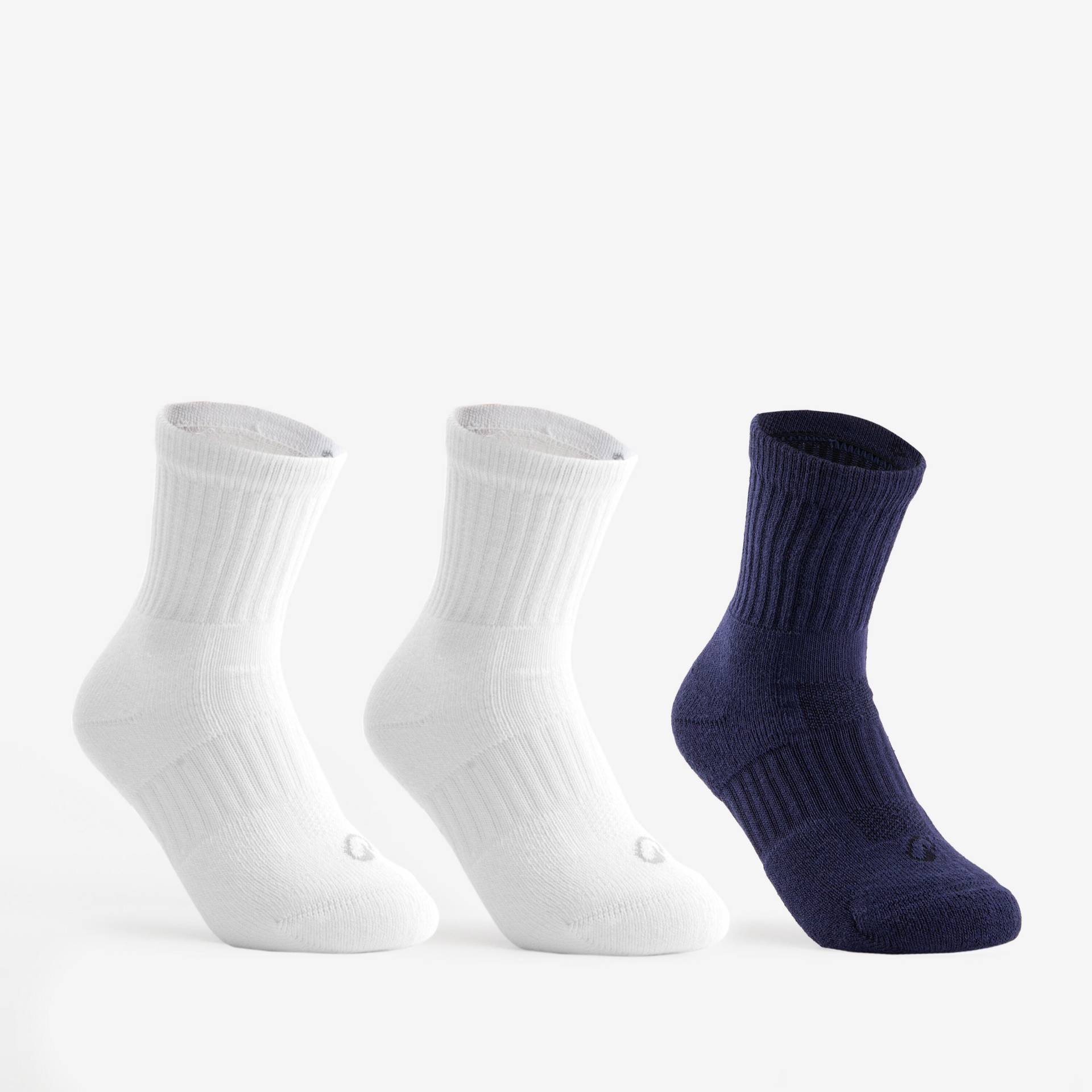 Tennissocken RS 500 High Kinder 3er-Pack weiss/marineblau Tennissocken RS 500 High Kinder 3er-Pack weiss/marineblau von Decathlon