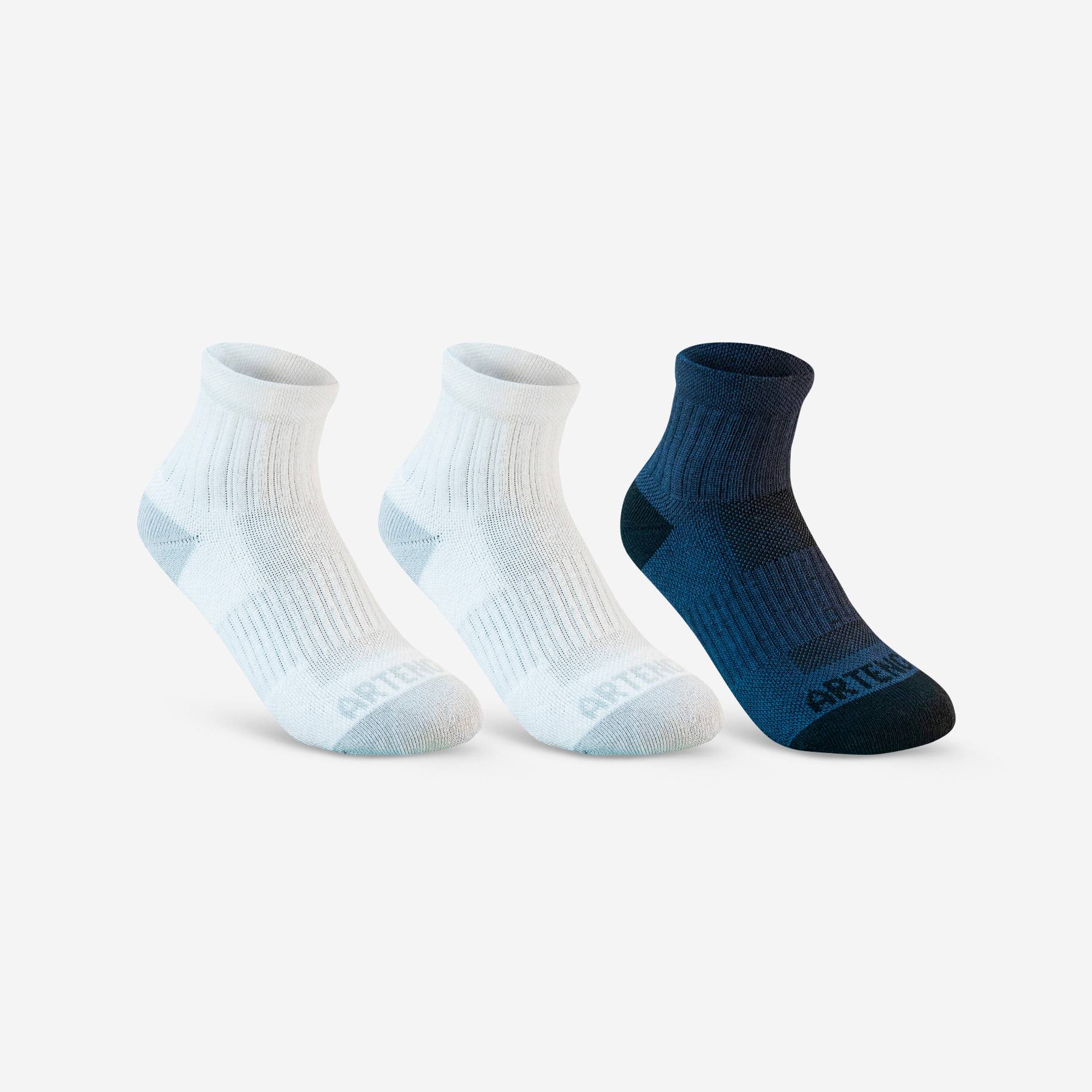 Tennissocken RS 500 Mid Kinder 3er-Pack weiss/blau von ARTENGO