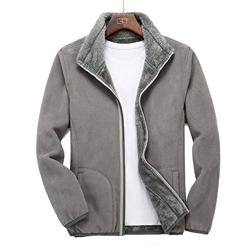 ARTQ Fleece-Jacke Paar Polarfleecejacke Grau Winter Lässige Full-Zip Jacke Warme Stehkragen Fleecejacke Unisex Doppelseitige Jacke Outdoor Skifahren Alltagskleidung,S ARTQ Fleece-Jacke Paar Polarfleecejacke Grau Winter Lässige Full-Zip Jacke Warme Stehkragen Fleecejacke Unisex Doppelseitige Jacke Outdoor Skifahren Alltagskleidung,S von ARTQ