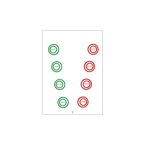 ARTZT neuro Sehtest Fusionskarten Vergenz Ringe rot-grün (10 St.) Weiß, DIN A4 von ARTZT neuro