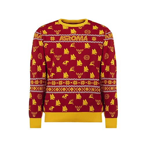 AS Roma Weihnachtspullover 2022 as Rom Pullover, Rot und Gelb, L AS Roma Weihnachtspullover 2022 as Rom Pullover, Rot und Gelb, L von AS Roma