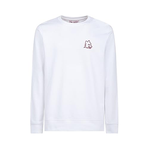 GIL S.R.L. Unisex swg-lupa Sweatshirt mit Rundhalsausschnitt, weiß, XL GIL S.R.L. Unisex swg-lupa Sweatshirt mit Rundhalsausschnitt, weiß, XL von AS Roma