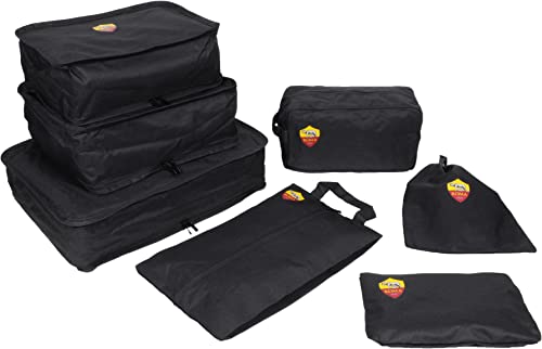 AS ROMA IMMA Set 7 Stück Organizer Koffer, Unisex-Erwachsene, Schwarz, One Size, Schwarz, Einheitsgröße von AS Roma