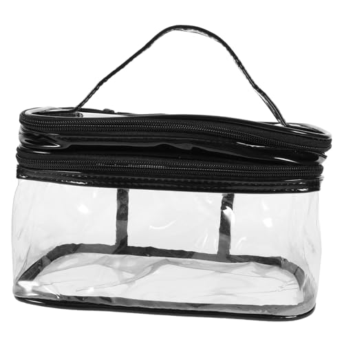 ASAKKURA Transparente Doppelschichtige Kosmetiktasche Für Reisen Große Make up Aufbewahrungstasche Aus PVC Tragbar Mit Griff Ideal Für Damen Und ädchen Kosmetik Organizer Für von ASAKKURA