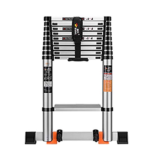 ASBEQUZBE Multifunktionale Teleskopleiter, gerade Leiter, frei skalierbar, leichte Aluminium-Engineere-Leiter, Gewicht 150 kg, mehrere Größen, Mehrzweck-Dachbodenleiter/4,7 m Stabilize von ASBEQUZBE