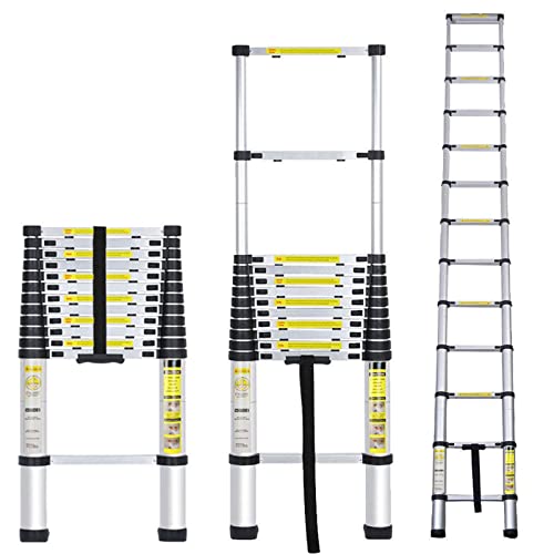 ASBEQUZBE Teleskopleiter 8 m/7 m/6,2 m/5 m/4 m/3,8 m/3,2 m/2 m/1 m, Teleskopleiter aus Aluminium für Dachboden, Wohnmobil, Dachboden, Außenarbeit/Farbe/7 m/23 Fuß Stabilize von ASBEQUZBE