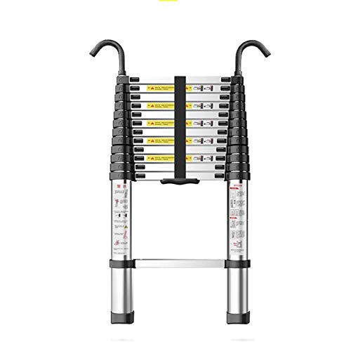 ASBEQUZBE Teleskopleiter 8 m/7 m/6 m/5 m/4 m/9,8 ft/2 m/1 m hohe Teleskopleitern mit Haken, robuste ausziehbare Klappleiter aus Aluminium, tragbare Mehrzweck-Teleskopleiter Stabilize von ASBEQUZBE