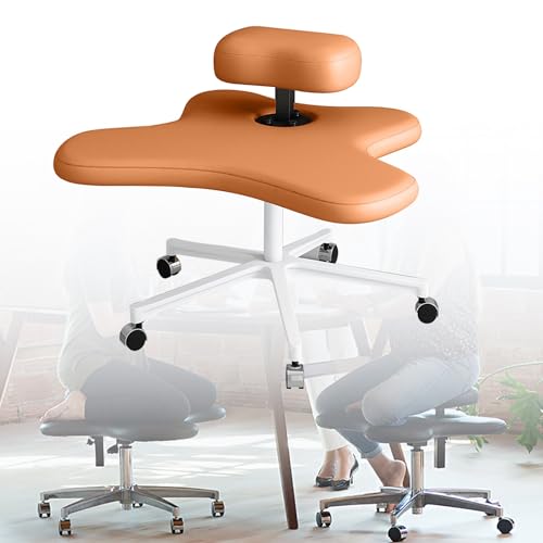 Kniestuhl, Stuhl mit gekreuzten Beinen, höhenverstellbar, ergonomischer Bürostuhl, ergonomischer Bürostuhl, Criss-Cross-Stuhl für Computerarbeiter, Yoga-Liebhaber, Orange, Einheitsgröße Stabilize von ASBEQUZBE