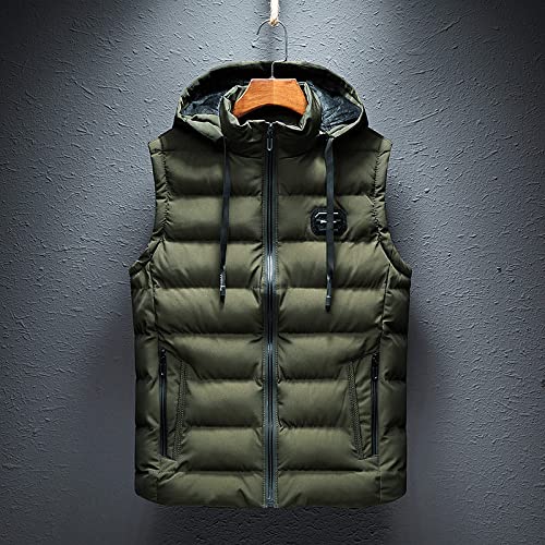 ASDFY Herren Weste,Herren Ärmellose Weste Mit Kapuze,Steppweste Outdoorweste/ArmyGreen Ärmellose Steppweste Plus Größe/Herrenjacke wasserdichte Winddichte Reißverschlüsse Bodywarmer Für Männer Te ASDFY Herren Weste,Herren Ärmellose Weste Mit Kapuze,Steppweste Outdoorweste/ArmyGreen Ärmellose Steppweste Plus Größe/Herrenjacke wasserdichte Winddichte Reißverschlüsse Bodywarmer Für Männer Te von ASDFY