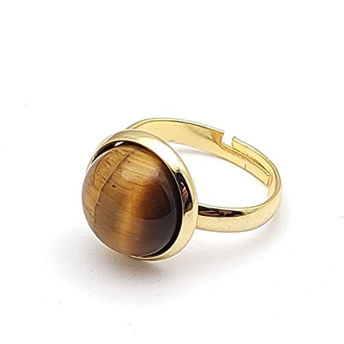 ASDFY Natürlicher Brauner Tigerauge-Steinring Kristall, Rund, Goldfarbener Ring, Verstellbar, Offene Steinringe, Reiki-Balance, Knöchel-Fingerringe, Ewigkeitsring Für Frauen, Mädchen, Männer ASDFY Natürlicher Brauner Tigerauge-Steinring Kristall, Rund, Goldfarbener Ring, Verstellbar, Offene Steinringe, Reiki-Balance, Knöchel-Fingerringe, Ewigkeitsring Für Frauen, Mädchen, Männer von ASDFY