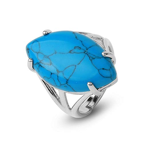 ASDFY Natürlicher Großer Blauer Türkisring Kristallpferdeaugen-Form-Ring Verstellbarer Damen-Ring Mit Offenem Stein Reiki-Balance-Knöchel-Finger-Ringe Ewigkeitsring Für Frauen, Mädchen, Männer ASDFY Natürlicher Großer Blauer Türkisring Kristallpferdeaugen-Form-Ring Verstellbarer Damen-Ring Mit Offenem Stein Reiki-Balance-Knöchel-Finger-Ringe Ewigkeitsring Für Frauen, Mädchen, Männer von ASDFY
