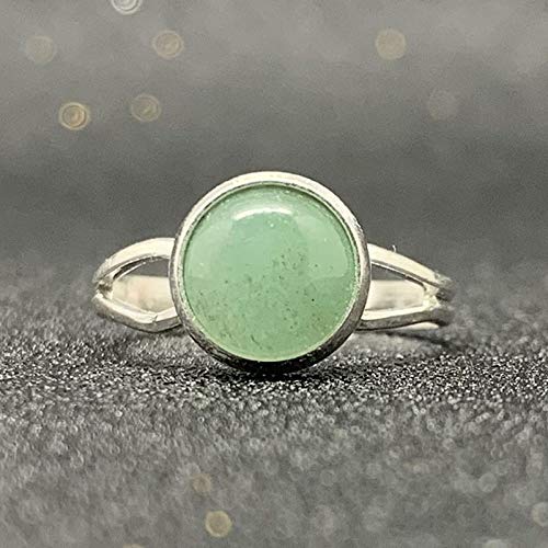 ASDFY Natürlicher Grüner Aventurin-Ring Kristall Runder Silberner Ring Verstellbarer Offener Stein Der Frauen Ringe Reiki-Balance Knöchel-Finger-Ringe Ewigkeitsring Für Frauen, Mädchen, Männer ASDFY Natürlicher Grüner Aventurin-Ring Kristall Runder Silberner Ring Verstellbarer Offener Stein Der Frauen Ringe Reiki-Balance Knöchel-Finger-Ringe Ewigkeitsring Für Frauen, Mädchen, Männer von ASDFY
