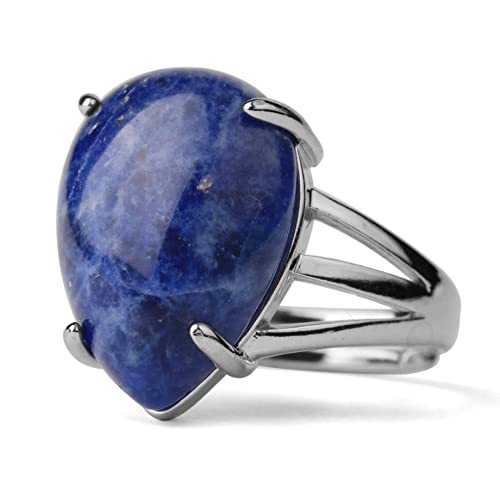 ASDFY Natürlicher Sodalith-Ring, Marineblauer Kristall-Wassertropfen-Ring, Verstellbar, Offene Steinringe, Reiki-Balance, Knöchel-Fingerringe, Ewigkeitsring Für Frauen, Mädchen, Männer ASDFY Natürlicher Sodalith-Ring, Marineblauer Kristall-Wassertropfen-Ring, Verstellbar, Offene Steinringe, Reiki-Balance, Knöchel-Fingerringe, Ewigkeitsring Für Frauen, Mädchen, Männer von ASDFY