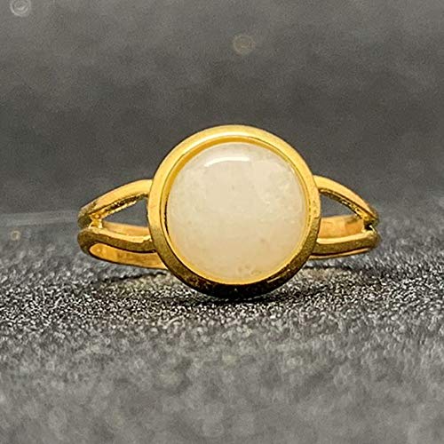ASDFY Natürlicher Weißer Jade-Ring Kristall Runder Goldener Ring Verstellbarer Offener Stein Der Frauen Ringe Reiki-Balance Knöchel-Finger-Ringe Ewigkeitsring Für Frauen, Mädchen, Männer ASDFY Natürlicher Weißer Jade-Ring Kristall Runder Goldener Ring Verstellbarer Offener Stein Der Frauen Ringe Reiki-Balance Knöchel-Finger-Ringe Ewigkeitsring Für Frauen, Mädchen, Männer von ASDFY