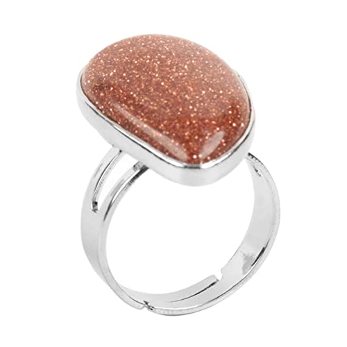 ASDFY Natursteinring Kristall-Wassertropfen-Ring Verstellbarer Damen-Ring Mit Offenem Stein Reiki-Balance Knöchel-Finger-Ringe Ewigkeitsring Für Frauen, Mädchen, Männer, Brauner Sand ASDFY Natursteinring Kristall-Wassertropfen-Ring Verstellbarer Damen-Ring Mit Offenem Stein Reiki-Balance Knöchel-Finger-Ringe Ewigkeitsring Für Frauen, Mädchen, Männer, Brauner Sand von ASDFY