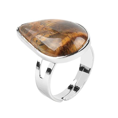 ASDFY Natursteinring Kristall Wassertropfen Ring Verstellbarer Offener Steinring Für Frauen Reiki Balance Knöchel Fingerringe Ewigkeitsring Für Frauen Mädchen Männer Tigerauge Stein ASDFY Natursteinring Kristall Wassertropfen Ring Verstellbarer Offener Steinring Für Frauen Reiki Balance Knöchel Fingerringe Ewigkeitsring Für Frauen Mädchen Männer Tigerauge Stein von ASDFY