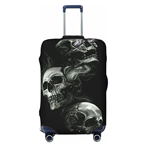 ASEELO Schwarz und Weiß Totenkopf-Kofferabdeckung, Reisegepäckabdeckung, Kofferschutz, passend für 45,7 - 81,3 cm Gepäck, Schwarz, X-Large von ASEELO