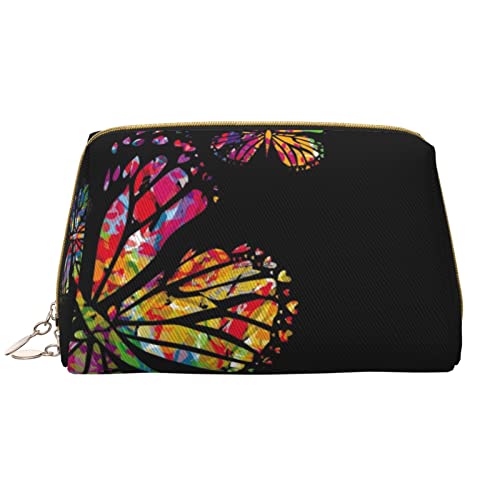 Schöne Galaxie Damen Leder Kosmetiktasche Handtasche Niedlich Kulturbeutel Organizer Reise Make Up Tasche, Pretty Butterfly, Einheitsgröße von ASEELO