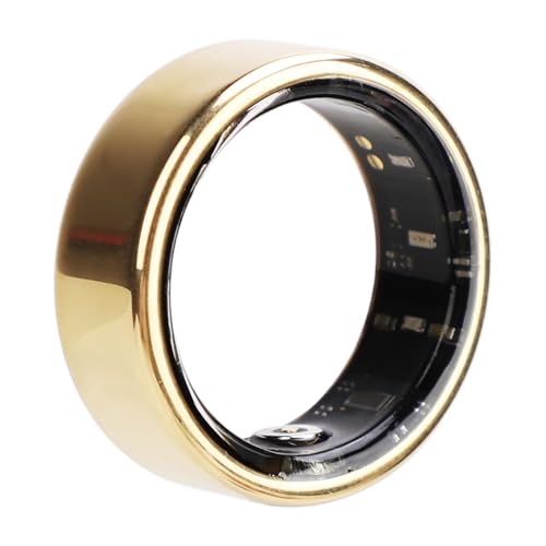 ASHATA Smart Ring, Trainingsverfolgung, Schlafanalyse, Titanlegierung, Gold, Leicht, für Nova Smart Ring, mit Mobiler App-Unterstützung (Größe 12) von ASHATA