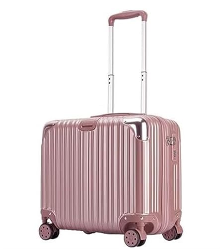 ASHSDI Koffer Reisekoffer Trolley 18-Zoll-Gepäck-Koffer Mit Leichtem Hartkanten-Koffer, Kleiner Bord-Handgepäck-Koffer Boardcase Handgepäck (Color : Rosa, Size : 18inch) von ASHSDI