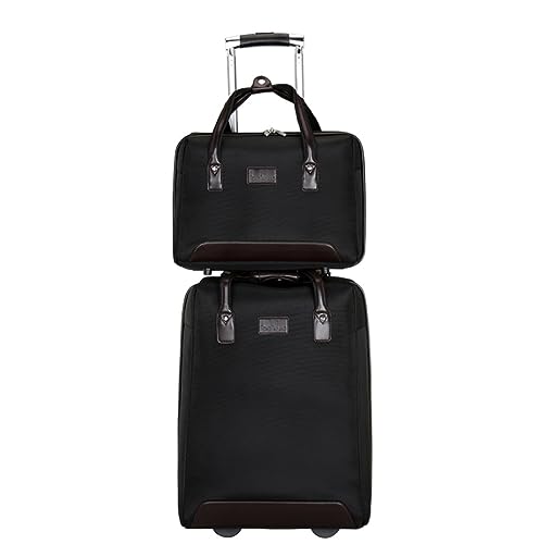 ASHSDI Koffer Reisekoffer Trolley 2-teiliges Nylon-Gepäckstreifen-20-Zoll-Gepäckset Mit Diebstahlsicherung Und Zahlenschloss Boardcase Handgepäck (Color : E, Size : 2-Piece) von ASHSDI