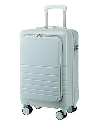 ASHSDI Koffer Reisekoffer Trolley Handgepäck, Von Der Fluggesellschaft Zugelassen, Leichter Koffer, Hartschalen-Reisegepäck Boardcase Handgepäck (Color : Blue, Size : 24in) von ASHSDI