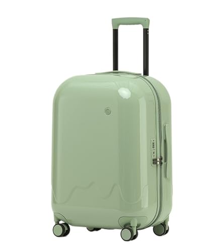 ASHSDI Koffer Reisekoffer Trolley Hartschalen-Gepäckset Mit USB-Ladeloch, Trolley-Koffer Mit TSA-Codeschloss Boardcase Handgepäck (Color : Grün, Size : 20IN) von ASHSDI