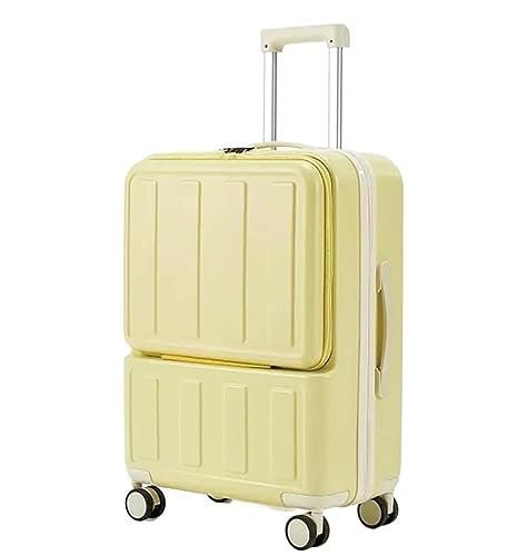 ASHSDI Koffer Reisekoffer Trolley Koffer Mit USB-Ladeanschluss, Erweiterbares Gepäck Mit TSA-Zahlenschloss Boardcase Handgepäck (Color : Yellow, Size : 22inch) von ASHSDI