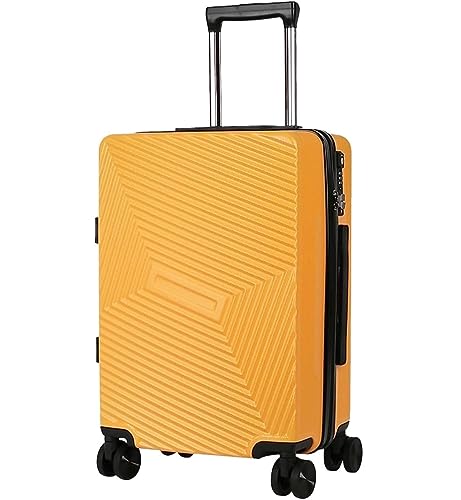 ASHSDI Koffer Reisekoffer Trolley Tragbares Gepäck Mit Spinnerrädern, Handgepäck, Sturzfester Koffer Mit TSA-Verschluss Boardcase Handgepäck (Color : Yellow, Size : 24 in) von ASHSDI