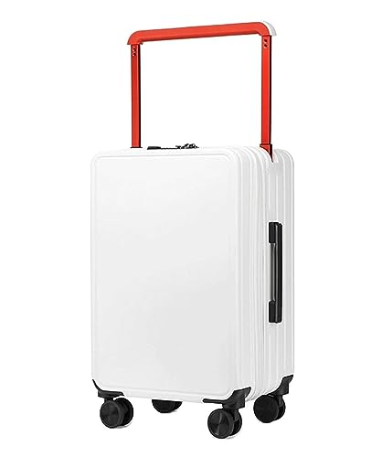 ASHSDI Koffer Reisekoffer Trolley USB-Schnittstelle, Koffer, Trolley, Gepäck, Universalräder, TSA-Zoll-Zahlenschloss Boardcase Handgepäck (Color : White, Size : 24 in) von ASHSDI