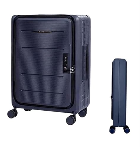 Koffer Reisekoffer Trolley Faltbare Koffer, Verstellbarer Trolley, Handgepäck, Vorne Offener Koffer Boardcase Handgepäck (Color : A, Size : 24 in) von ASHSDI
