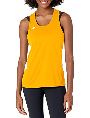 ASICS Damen Team Sweep Singlet Singlet XS Gold/Weiß ASICS Damen Team Sweep Singlet Singlet XS Gold/Weiß von ASICS