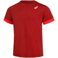 Asics Court Shortsleeve Tee T-shirt Herren Dunkelrot - L von ASICS