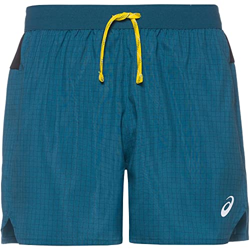 asics Fujitrail Logo Shorts Herren blau/gelb asics Fujitrail Logo Shorts Herren blau/gelb von ASICS
