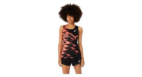 asics damen light run graphic tank top schwarz rot von ASICS