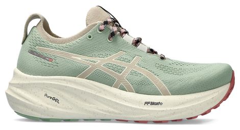 damen asics gel nimbus 26 tr trail running schuh grun beige von ASICS