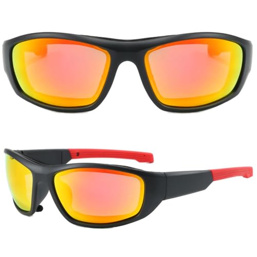ASIEIT Fahrrad-Sonnenbrille, winddicht, Fahrrad-Schutzbrille, UV-Schutz, Mountainbike-Brille for Männer und Frauen (rot) von ASIEIT