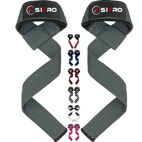 ASIPRO Zughilfen Krafttraining Frauen & Männer 60 cm Lifting Straps Gym 5MM Gepolstert Fitness Griffhilfen Kraftsport Wrist Straps Gym Kreuzheben Weightlifting Straps Zughilfe Gym, Handschlaufen Gym von ASIPRO