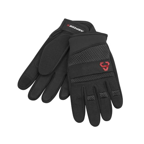 ASPIDEX Motorrad-Handschuhe für Herren, elastischer Stoff, CE-zertifiziert, für Herren, Sommerhandschuh (Schwarz, XL) von ASPIDEX