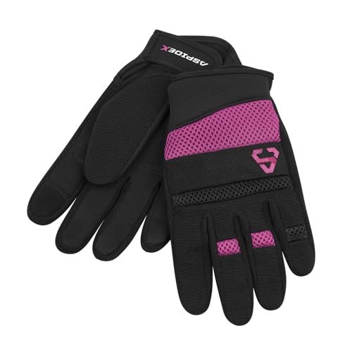ASPIDEX Motorrad-Handschuhe für Herren, elastischer Stoff, CE-zertifiziert, für Herren, Sommerhandschuhe für Damen (Rosa, L) von ASPIDEX