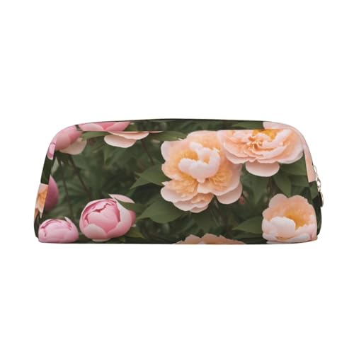 ASPOIJHN Peonies vielseitiges Leder-Federmäppchen, stilvolle Aufbewahrungstasche für Schule, Büro, Schreibwaren, Kosmetiktasche, Münzen-Organizer, gold, Einheitsgröße, Krawattenetui von ASPOIJHN