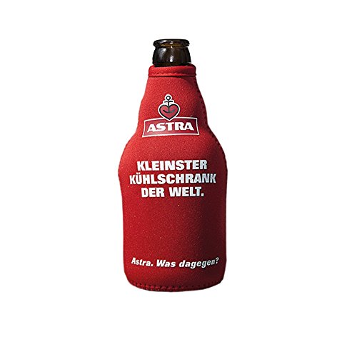 ASTRA Bier NEOPREN KNOLLEN FLASCHENKÜHLER mit Kapselheber mit Flaschenöffner/Kapselheber in knalligem rot, mit Reißverschluss, passend für alle Flaschen in Steinieform, Geschenkidee aus St. Pauli ASTRA Bier NEOPREN KNOLLEN FLASCHENKÜHLER mit Kapselheber mit Flaschenöffner/Kapselheber in knalligem rot, mit Reißverschluss, passend für alle Flaschen in Steinieform, Geschenkidee aus St. Pauli von ASTRA