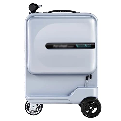 ASerZenith 20 Zoll elektrisches Gepäck, intelligenter motorisierter Handgepäckkoffer/Gepäck für Erwachsene/Teenager, 26 l Fassungsvermögen, intelligenter LED-Sensor, extern (Silber) von ASerZenith