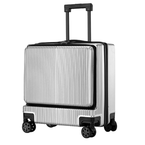 ASerZenith Anti-Druckschaden-Koffer, Leerrad-Zollschloss, korrosionsbeständiger Koffer für Reisen, Geschäftsreisen(Silber A) von ASerZenith