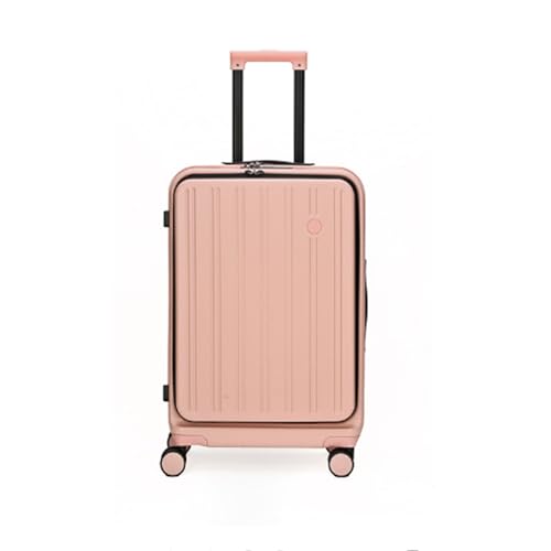 ASerZenith Druck- und verschleißfester Trolley-Koffer, geräuscharmer und leichtgängiger Trolley-Koffer mit Universalrädern, verzugsfestem, doppellagigem Reißverschluss für unterwegs (Pink A) von ASerZenith