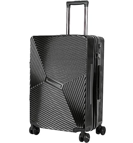ASerZenith Handgepäckkoffer, tragbares Gepäck mit Spinner-Rädern, Handgepäck, sturzsicherer, abschließbarer Koffer, Handgepäck (Schwarz, 20 Zoll) von ASerZenith