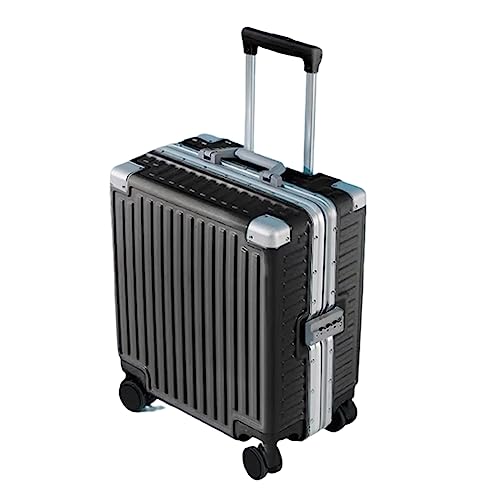 ASerZenith Koffer mit Rollen, Handgepäckkoffer mit großem Fassungsvermögen, verschleißfester Koffer, Koffer mit abnehmbarer Trennwand (Schwarz, 46 x 40 x 22 cm) von ASerZenith